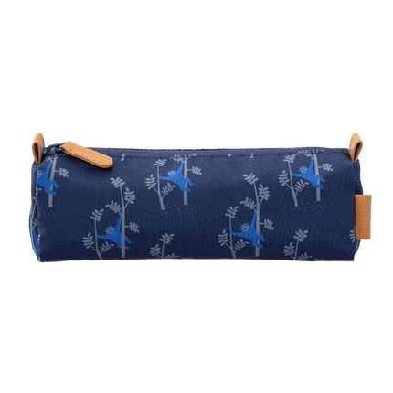 pencil case with blue monkey print 
