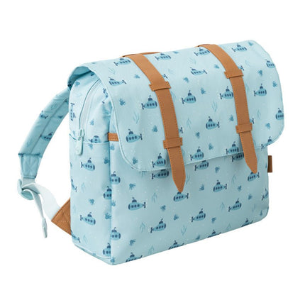 sideview of the satchel bag submarine