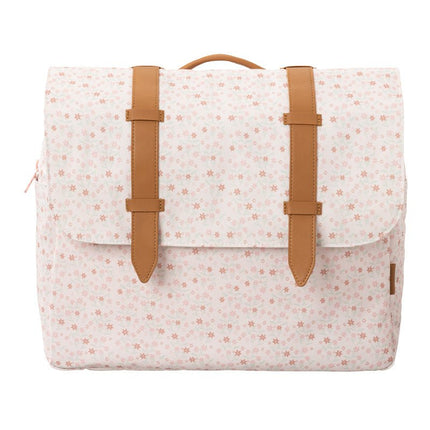 Satchel bag with garden flowers print pattern 