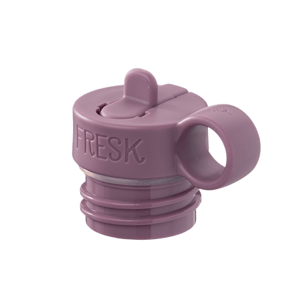 Purple water bottle cap with 'FRESK' branding 