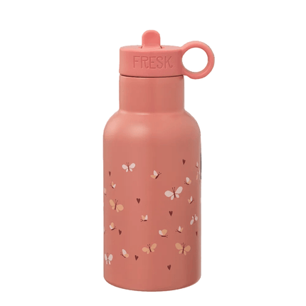 small waterbottle with butterfly print