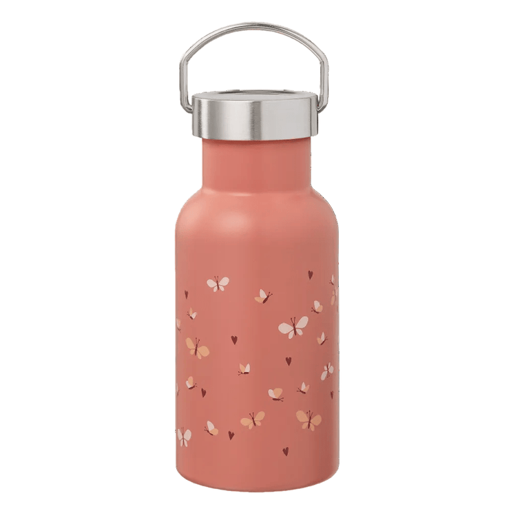 Insulated Water Bottle - Butterflies - 2 Lids (350ml)