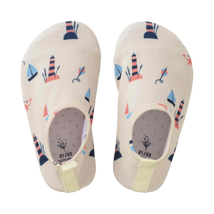 UV Swim Shoes with lighthouse print pattern