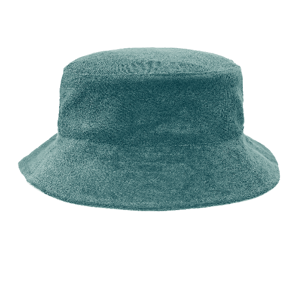 Reverse Teal Fresk UV bucket hat for boys made from recycled nylon with soft terry lining and a secure chin cord—providing comfy, stay-put sun protection.