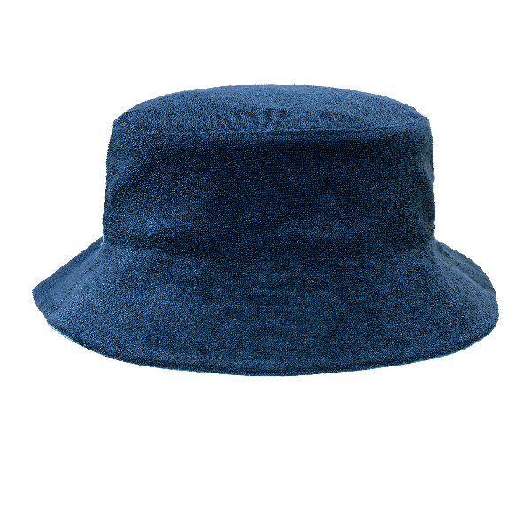 Reverse Cream with blue monkey print Fresk UV bucket hat for boys made from recycled nylon with soft terry lining and a secure chin cord—providing comfy, stay-put sun protection.