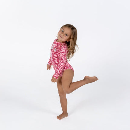 girl wearing the swimsuit longsleeve coral reef