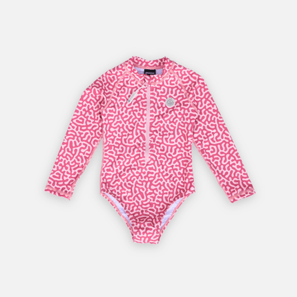 Girl Swimsuit longsleeve with coral reefs print
