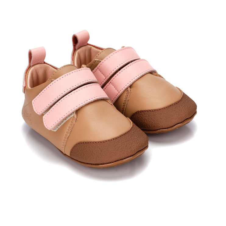 Soft Sole Sneakers - ZAYN - Tan and Pink