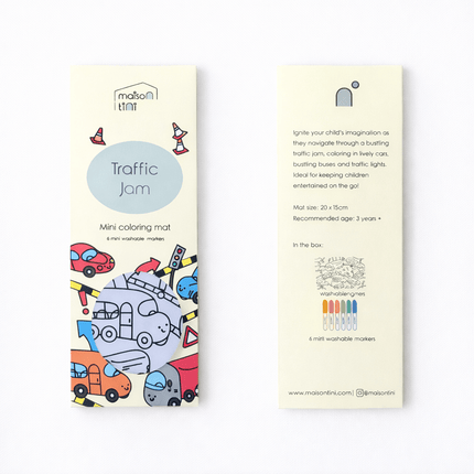 Mini Coloring Placemat - Traffic Jam