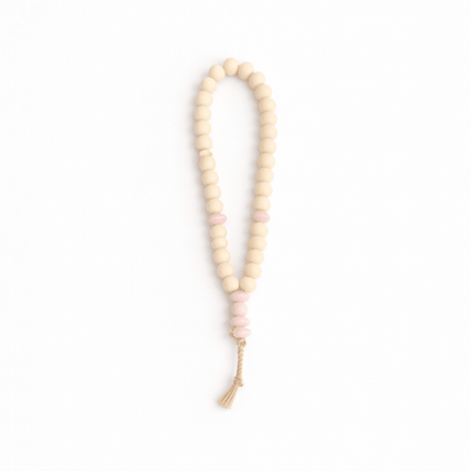 beige silicone masbaha for babies