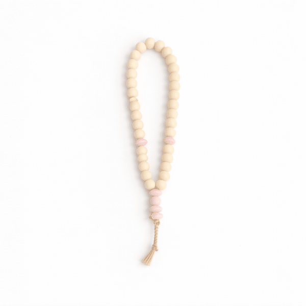 beige silicone masbaha for babies