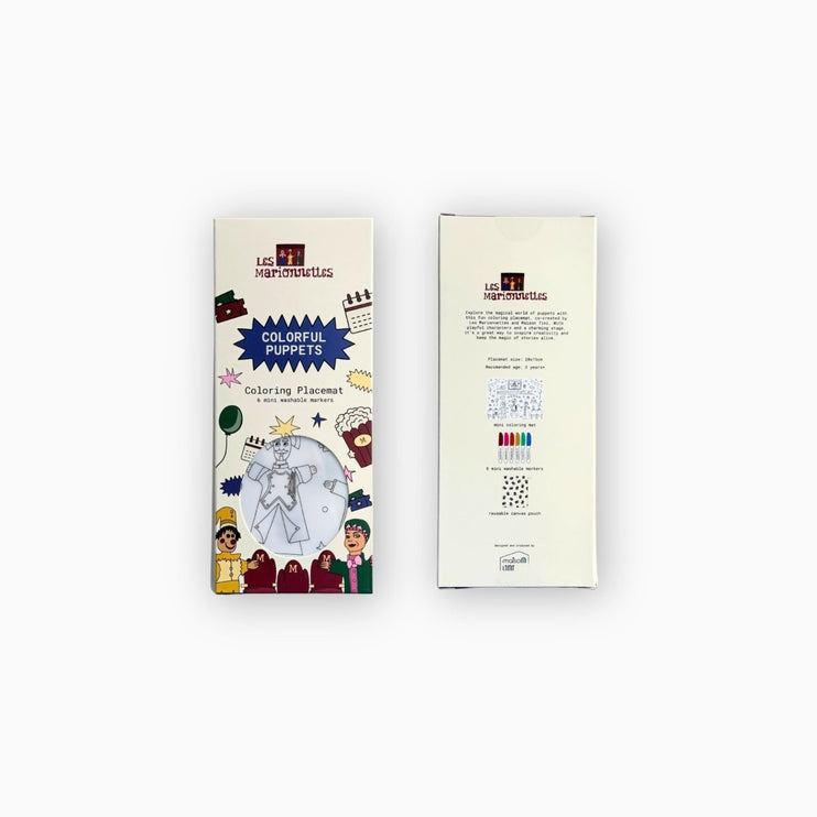 Mini Coloring Placemat - Colorful Puppets