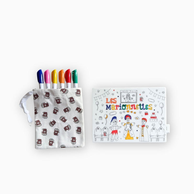 Mini Coloring Placemat - Colorful Puppets
