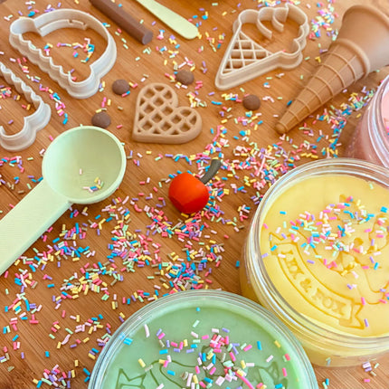 ice cream cutters and playdough