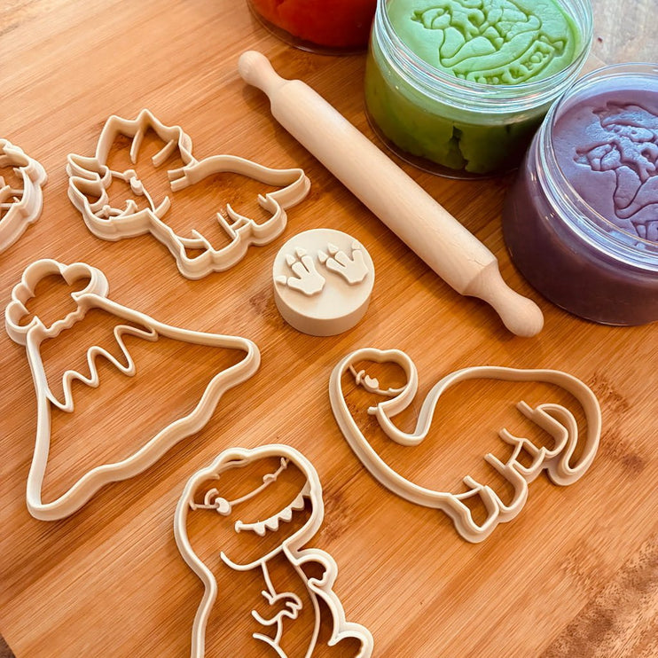 Dinosaur-shaped cookie cutters 