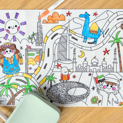 Kids Coloring Placemat - UAE