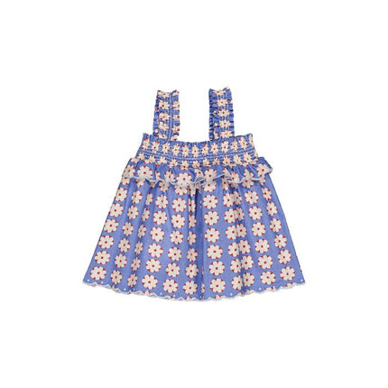Blue baby blouse with floral pattern 