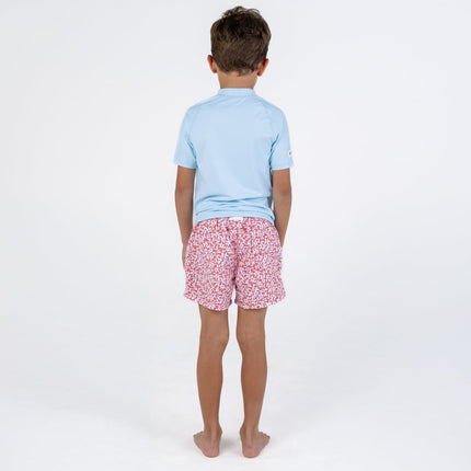 Short Sleeve UV Protective Rash Guard- Fresh Blue