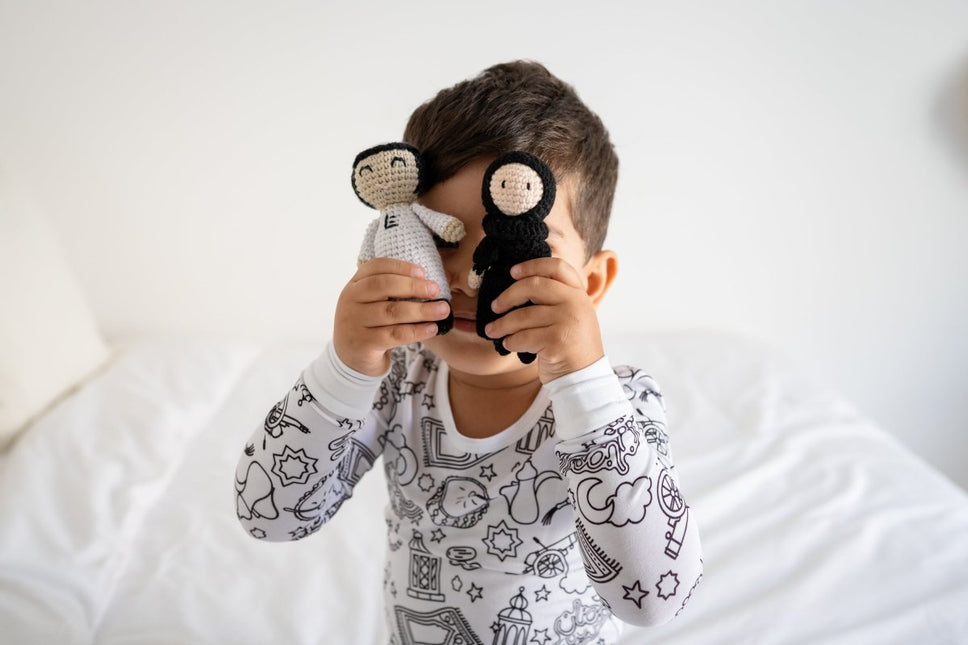 mini crochet doll girl in abaya organic ramadan gift kids