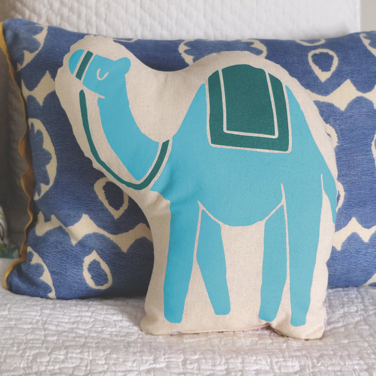 Character Cushion - Blue Bedouin Camel