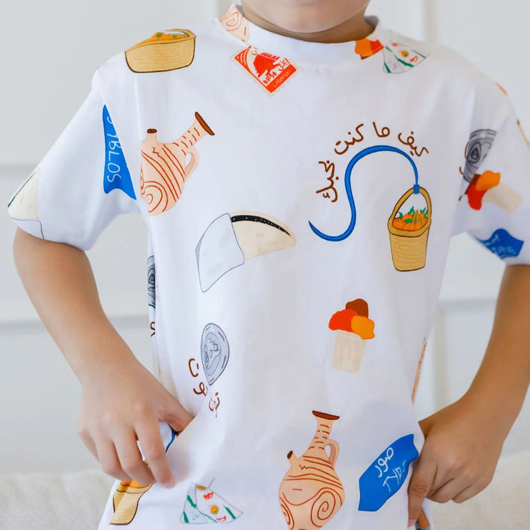 Zoom in of Lebanon T-shirt print