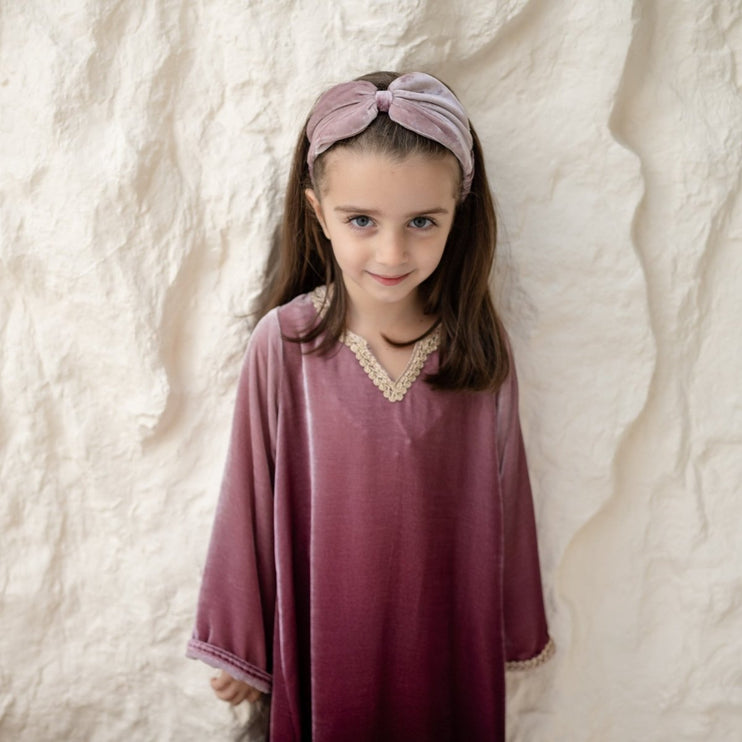 Velvet Headband - Ombré Pink Burgundy