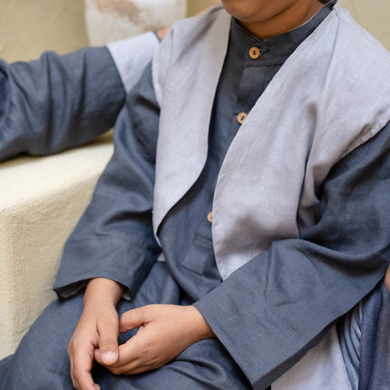 Linen Vest - Light Grey