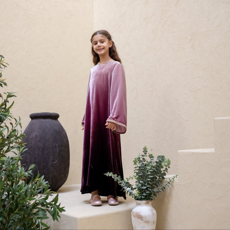 ombre pink burgundy jalabiya