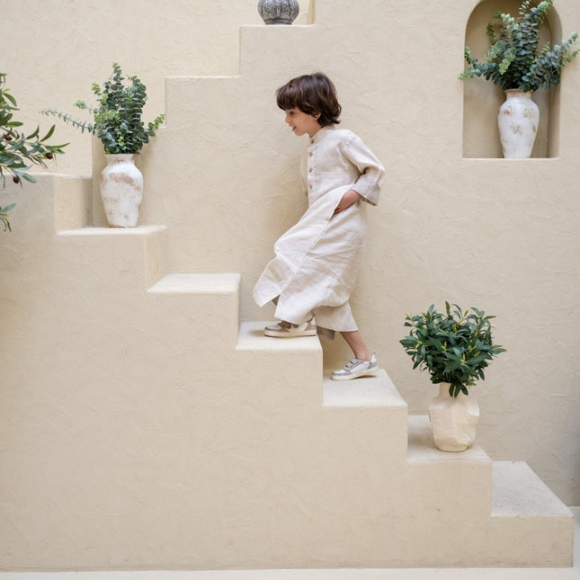 Linen Thobe - Beige