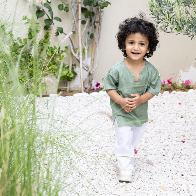 boys linen white pants
