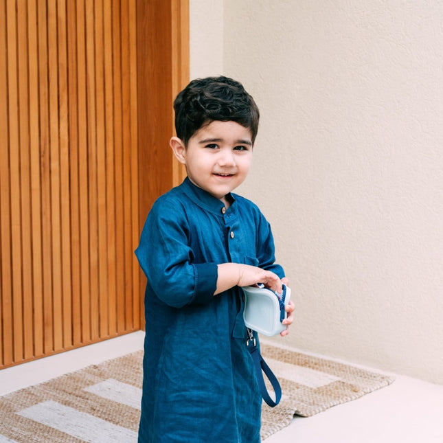 wallet eidiyeh pouch kids ramadan eid gift fun with strip blue