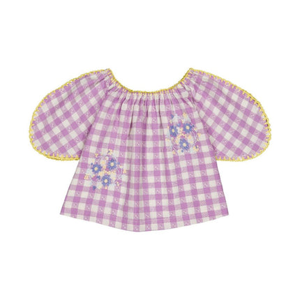 Marlette bloom blouse with floral embroidery