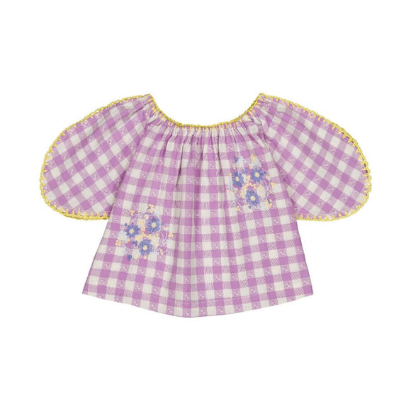 Marlette bloom blouse with floral embroidery