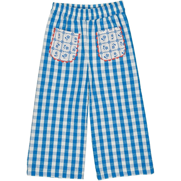 Ibiza blue pants with floral pockets 