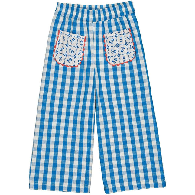 Ibiza blue pants with floral pockets 