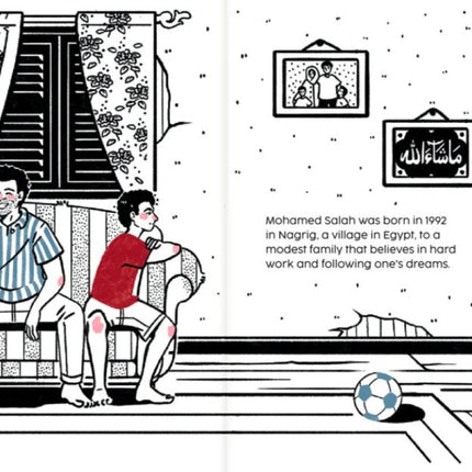Nour's Heroes: Mohamed Salah - English book illustration