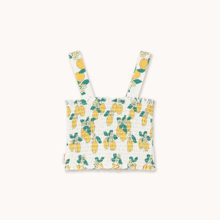 Square crop top with pineapple pattern