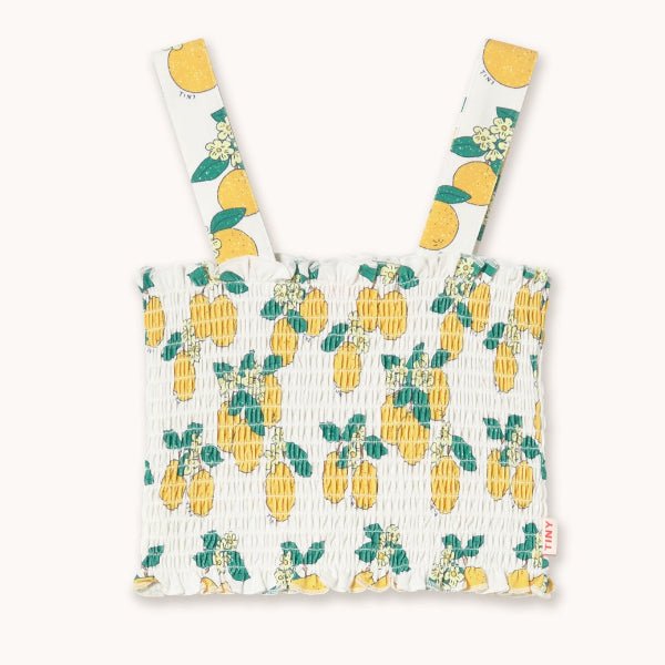 Light wash demin top with oranges print