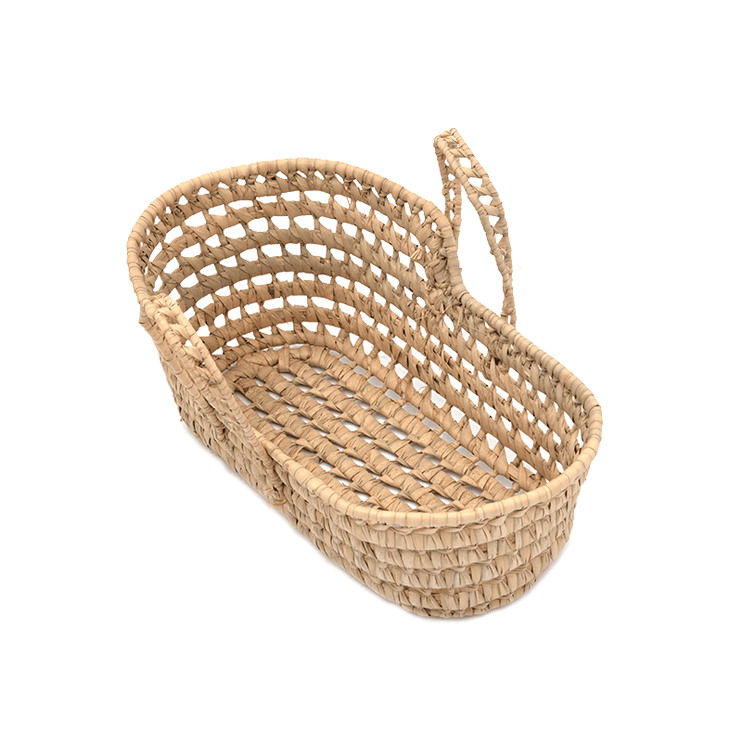 Doll's Moses Basket and Bedding Set - Pink Flowers