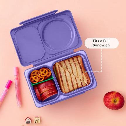 Purple bento box with compartments 