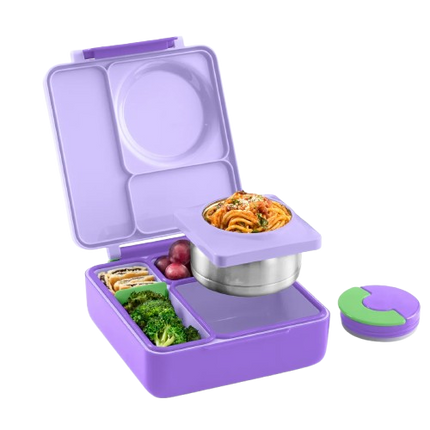 A purple compartment bento lunch box 
