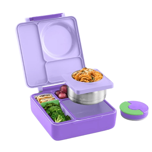 A purple compartment bento lunch box 