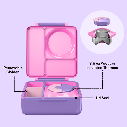 A pink and lavender bento lunch box b