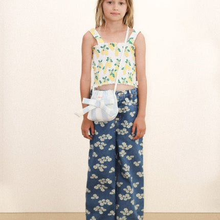 Sleeveless Oranges print crop top 