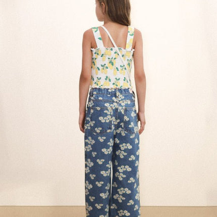 Off-white top with Oranges print