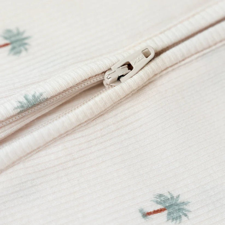 Date Palm Ribbed Sleepsuit close up