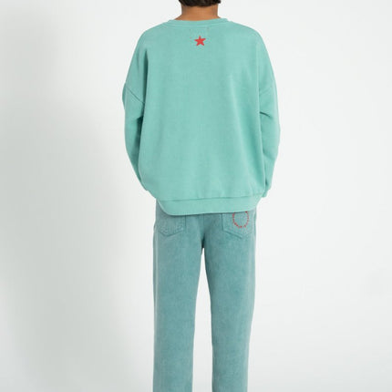 Sweatshirt - Turquoise with Peace Print