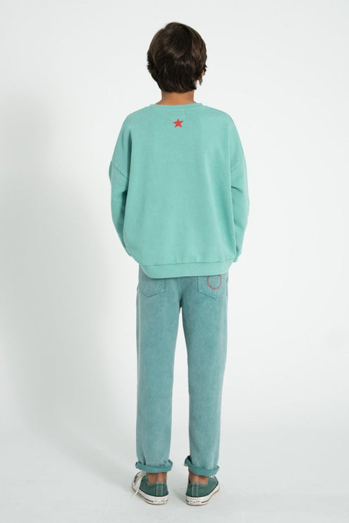 Sweatshirt - Turquoise with Peace Print