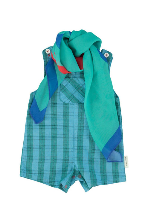 children's outfit idea - green and blue jumpsuit