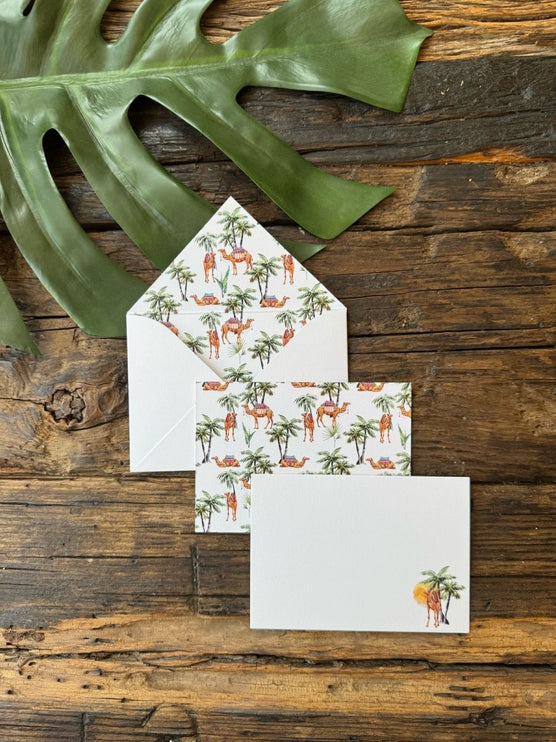 camel and trees deign card and envelope